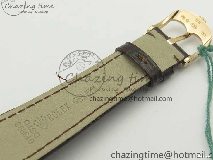 MiroTime 0123 Cellini Time 50509 RG MKF Best Edition White Dial Sticks Marker on Brown Leather Strap A3132 V SoftTouch 3405